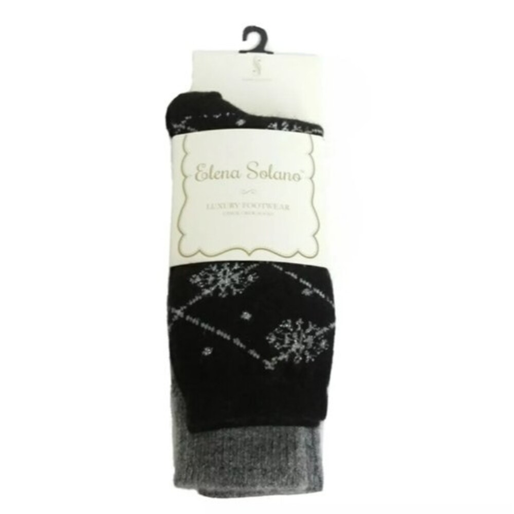 Elena Solano Luxury Crew Socks 2-pack OSFA